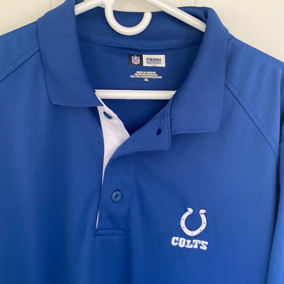 NFL Indianapolis Colts Blue Short Sleeve Polo Shirt Men’s Large - Picture 2 of 8
